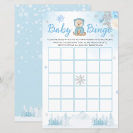 Winter Blue Watercolor Baby Bingo Baby Showspiel