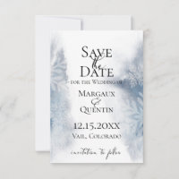 Winter Blue Watercolor Wash Save the Date