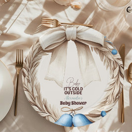 Winter Blue Weihnachts-Weihnachtsdusche Pappteller