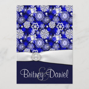 Winter Blue & White Snowflake Hochzeit Einladungen