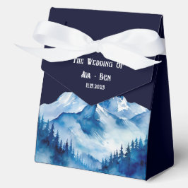Winter Blue White Snowy Mountains Hochzeit Geschenkschachtel