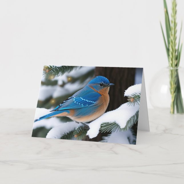 Winter Bluebird Karte (Vorderseite)