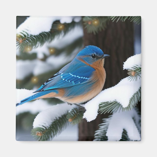 Winter Bluebird Magnet (Vorne)