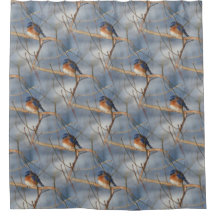 Winter Bluebird Naturel Art Muster