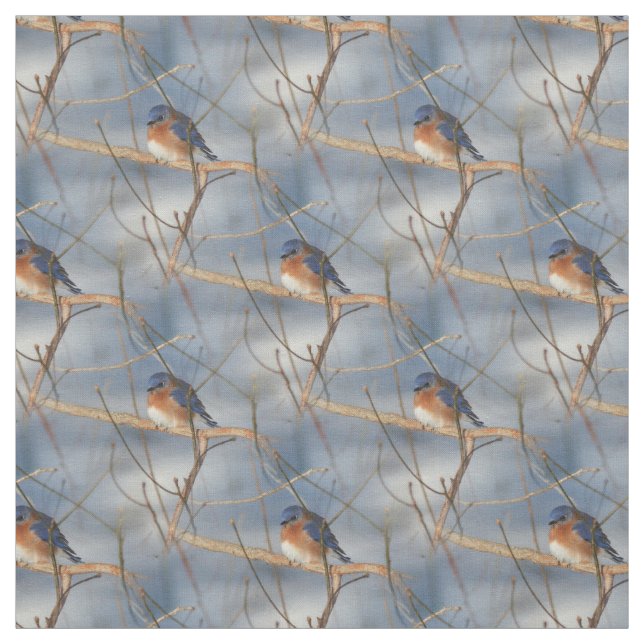 Winter Bluebird Tierart Stoff (Muster)