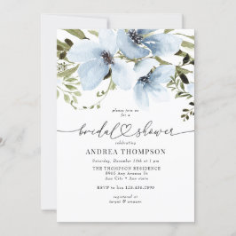 Winter-Blume | Blaues Brautparty Einladung