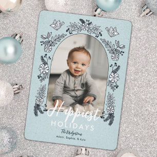 Winter Blume Foto Arch Niedliche Urlaubskarte Feiertagskarte