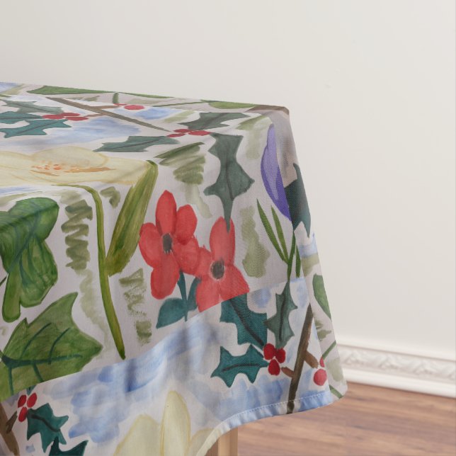 Winter Blume & Holly Tischdecke (Beispiel)