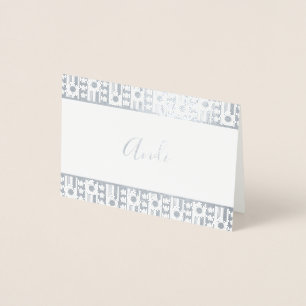 Winter-Blume Name Stationery Folienkarte