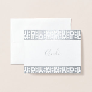 Winter-Blume Name Stationery Folienkarte