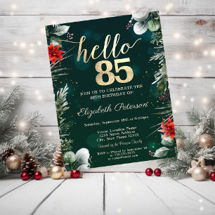 Winter Blume Poinsettia Green 85. Geburtstag Einladung