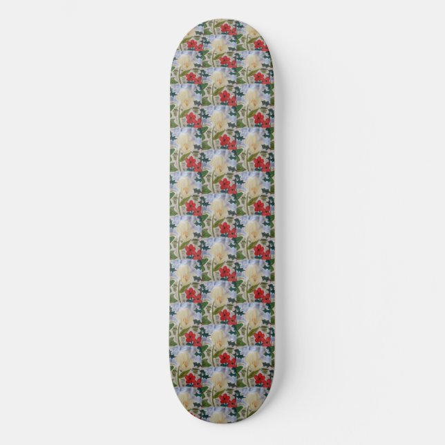 Winter-Blume und Holly-Skateboard Skateboard (Vorderseite)