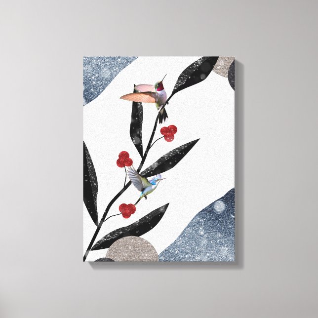 Winter-Blumen-Abstrakt Leinwanddruck (Vorderseite)