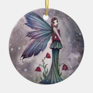 Winter-Blumen Feen-Fantasie-Kunst Keramikornament