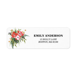 Winter-Blumenadressen-Etikett