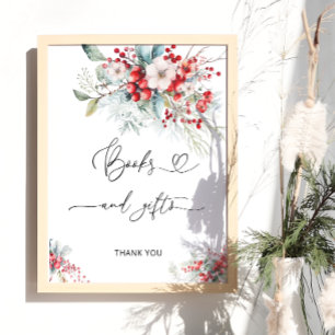Winter Blumenbücher und Geschenke Kinderdusche Poster