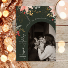 Winter Blumenstrauch Grün schönstes Foto Feiertagskarte