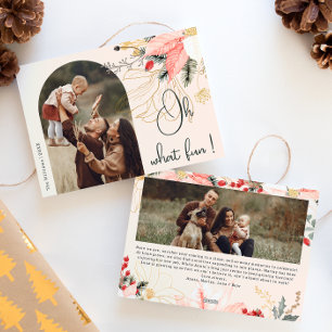 Winter Blumenstrauß Ach was Spaß Zwei Fotos Feiertagskarte