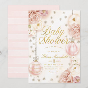 Winter Blush Pink BläsernBaby Dusche Einladung