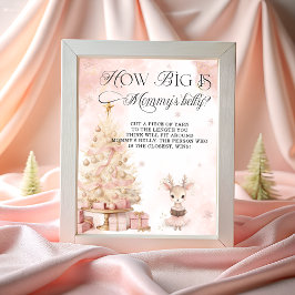 Winter Blush Pink Deer Wie groß ist Mama's Bauch Poster