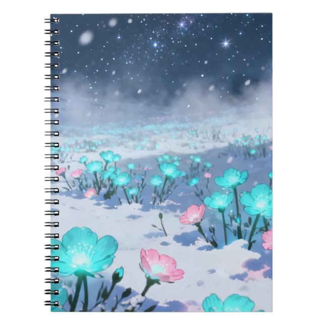 Winter-Blüten-Spiralblock Notizblock (Vorderseite)