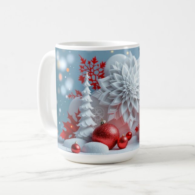 Winter-Blütenkomposition Kaffeetasse (Vorderseite Links)