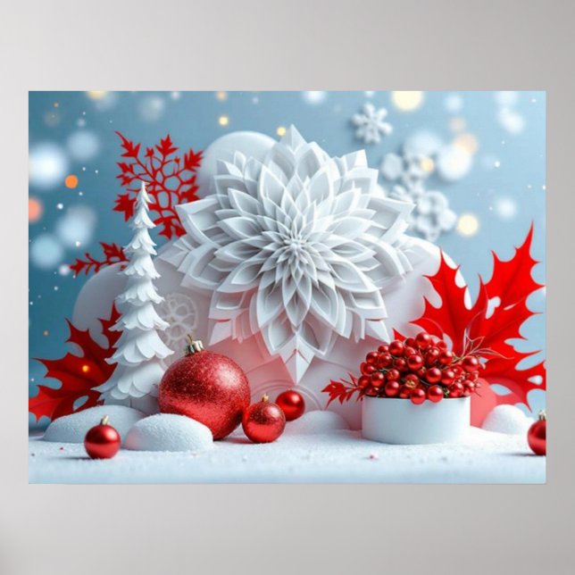Winter-Blütenkomposition Poster (Vorne)