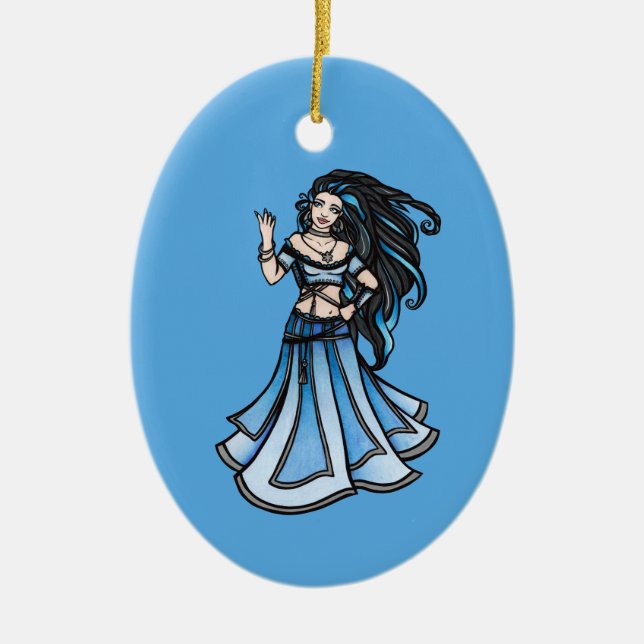 Winter Bly Dancer Goddess Keramik Ornament (Vorne)