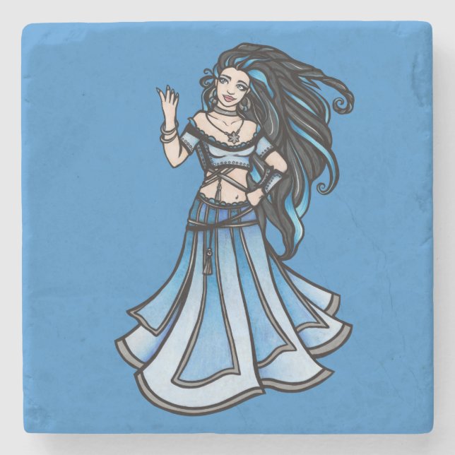 Winter Bly Dancer Goddess Steinuntersetzer (Vorderseite)