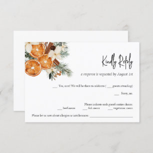 Winter Boho blumenWedding RSVP Card Einladung
