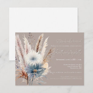Winter Boho Floral Beige Probe Dinner Einladung