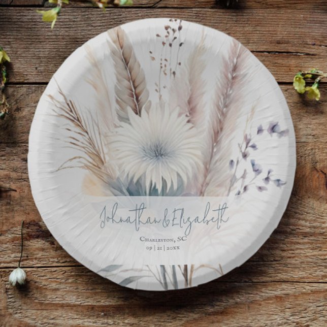 Winter Boho Floral Wedding | Weiß Pappteller (White Winter Boho Floral Wedding Paper Bowls)