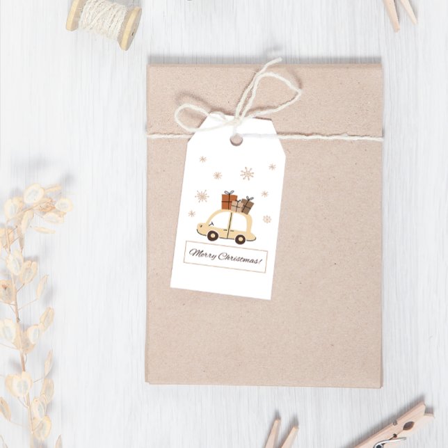 Winter Boho Niedlich Car Geschenke Pastell Weihnac Geschenkanhänger (Von Creator hochgeladen)