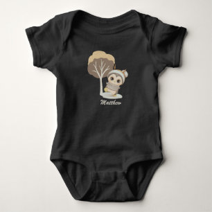 Winter Boho Penguin Baby Bodysuit Strampler