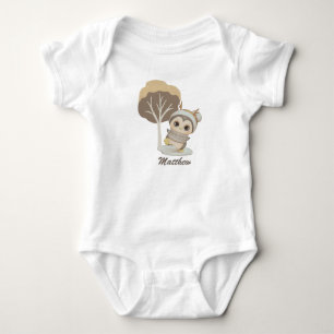 Winter Boho Penguin Baby Bodysuit Strampler
