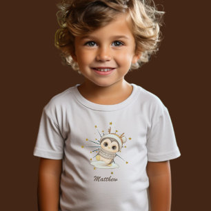 Winter Boho Pinguin mit Sternen und Namen Kleinkind T-shirt