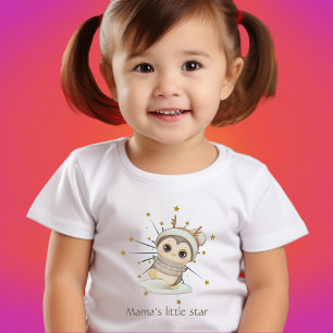 Winter Boho Pinguin mit Sternen und Text Kleinkind T-shirt