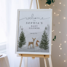 Winter Boho Woodland Babydusche Plakatschild Fotodruck