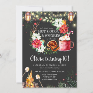 Winter Bonfire Geburtstagseinladung