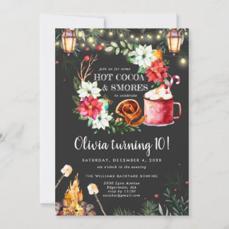 Winter Bonfire Geburtstagseinladung