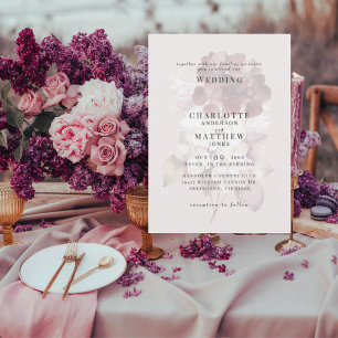 Winter-Bordeaux-Hortensien-Hochzeitseinladung Einladung