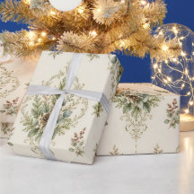 Winter Botanica Damask Botanisches Medaillon