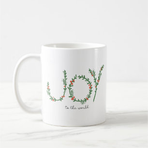 Winter Botanical Adorned JOY Weihnachten Kaffeetasse