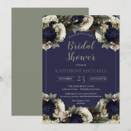 Winter Botanical Blue | Winterweißes Brautparty Einladung