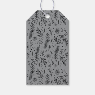 Winter Botanical Gift Tag - Grau Tag Geschenkanhänger