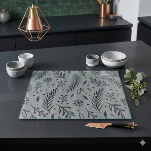 Winter Botanical Glas Schneidbrett – Grau Schneidebrett