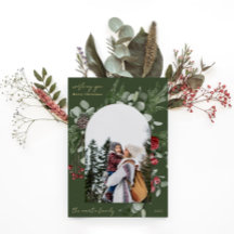 Winter Botanical Rahmen Grün Zwei Foto Weihnachten