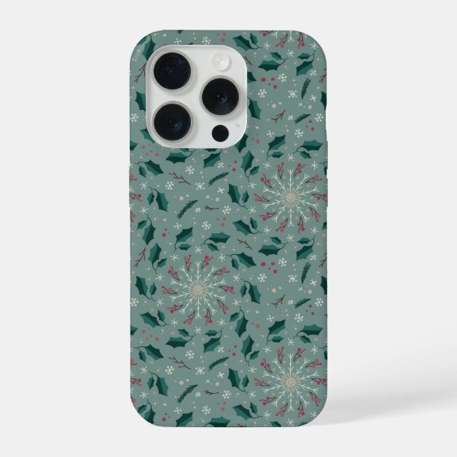 Winter Botanical-Schneeblatt iPhone-Hülle iPhone Hülle (Rückseite)