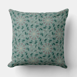 Winter Botanical Snowflake Throw Pillow Kissen