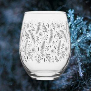 Winter Botanical Stielloses Weinglas Ohne Stiel